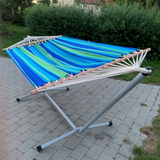 Juego de Soporte con Hamaca de calidad con palos extensores de madera de 118cm